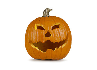 Image showing Halloween pumpkin with a grinny face