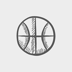 Image showing Basketball ball sketch icon