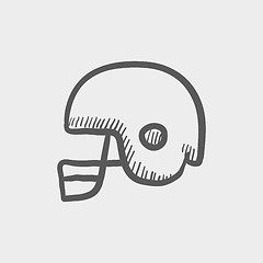 Image showing Football helmet sketch iconj