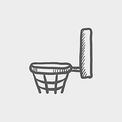 Image showing Basketball hoop sketch icon