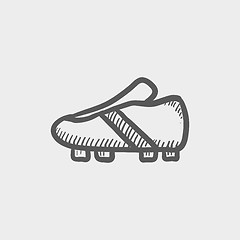 Image showing Soccer shoes sketch icon