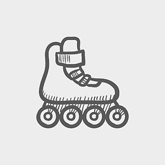 Image showing Roller skate sketch icon