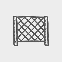 Image showing Ice hockey goal net sketch icon