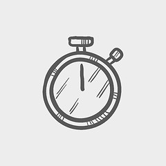 Image showing Stop watch sketch icon