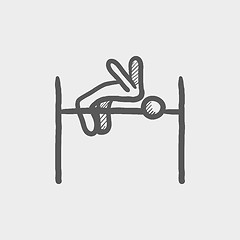 Image showing High jump sketch icon