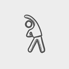 Image showing Man stretching sketch icon