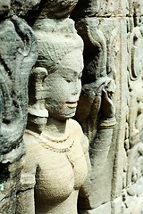 Image showing Sculptured apsara, Siem Reap, Cambodia