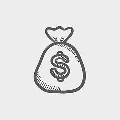 Image showing Money bag sketch icon