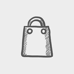 Image showing Shopping bag sketch icon