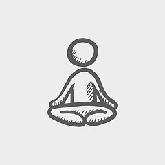 Image showing Yoga exercise sketch icon