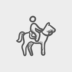 Image showing Horse riding sketch icon