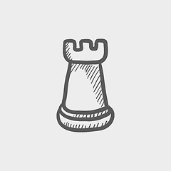 Image showing Chess rook sketch icon