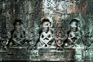 Image showing Sculpted buddhas, Siem Reap, Cambodia