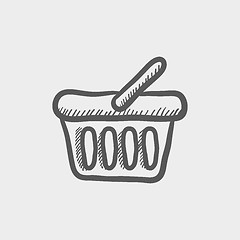 Image showing Shopping basket sketch icon