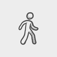 Image showing Walking exercise sketch icon