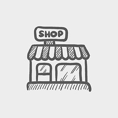 Image showing Business shop sketch icon