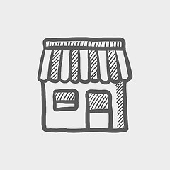 Image showing Store stall sketch icon