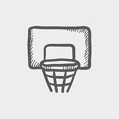 Image showing Basketball hoop sketch icon