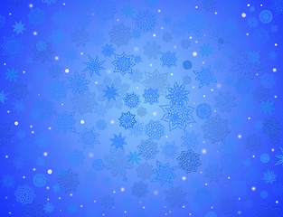 Image showing fabulous snowflakes on the blue background