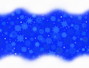 Image showing blue pattern from snowflakes for holiday card