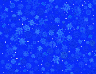 Image showing fabulous snowflakes on the blue background