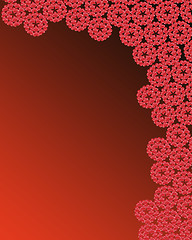 Image showing pattern from brown flowers on red background