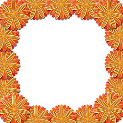 Image showing frame from brown flowers on white background