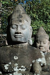 Image showing Asura statue at south gate, Siem Reap, Cambodia