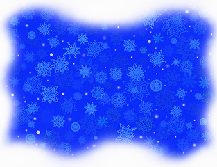 Image showing blue pattern from snowflakes for holiday card