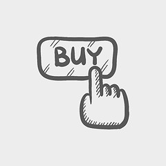 Image showing Finger pointing to buy sign sketch icon