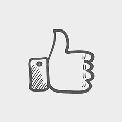 Image showing Thumbs up sketch icon