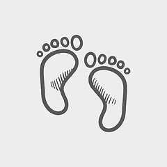 Image showing Footprints sketch icon