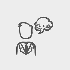 Image showing Man with speech bubble sketch icon