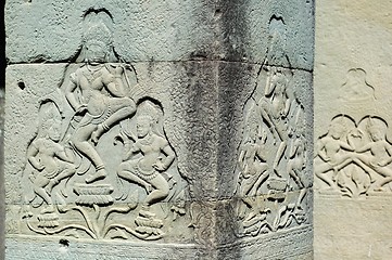 Image showing Apsara dancers at Bayon Temple, Cambodia