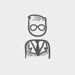 Image showing Businessman sketch icon