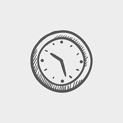 Image showing Wallclock sketch icon