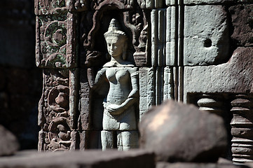 Image showing Sculptured apsara, Siem Reap, Cambodia