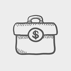 Image showing Money suitcase sketch icon