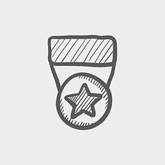 Image showing One star medal sketch icon