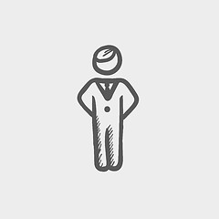 Image showing Man standing sketch icon