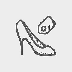 Image showing Shoe with tag sketch icon