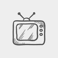 Image showing Retro television sketch icon