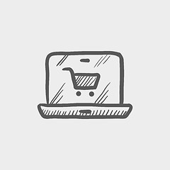 Image showing Online shopping sketch icon