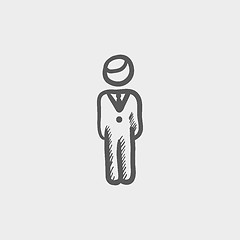 Image showing Man standing sketch icon