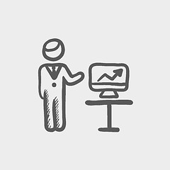 Image showing Businessman presentation sketch icon