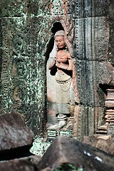 Image showing Sculptured apsara, Siem Reap, Cambodia