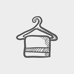 Image showing Towel on hanger sketch icon