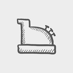 Image showing Antique cash register sketch icon