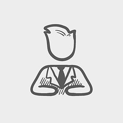 Image showing Businessman relaxing sketch icon