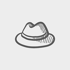 Image showing Classic hat sketch icon